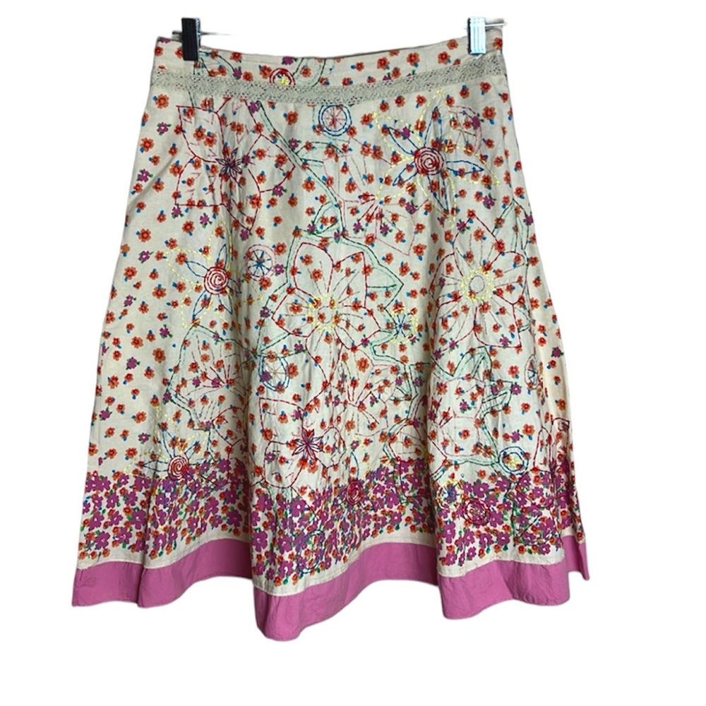Dimri Fairy Cottagecore Floral Embroidered Skirt Sz M
